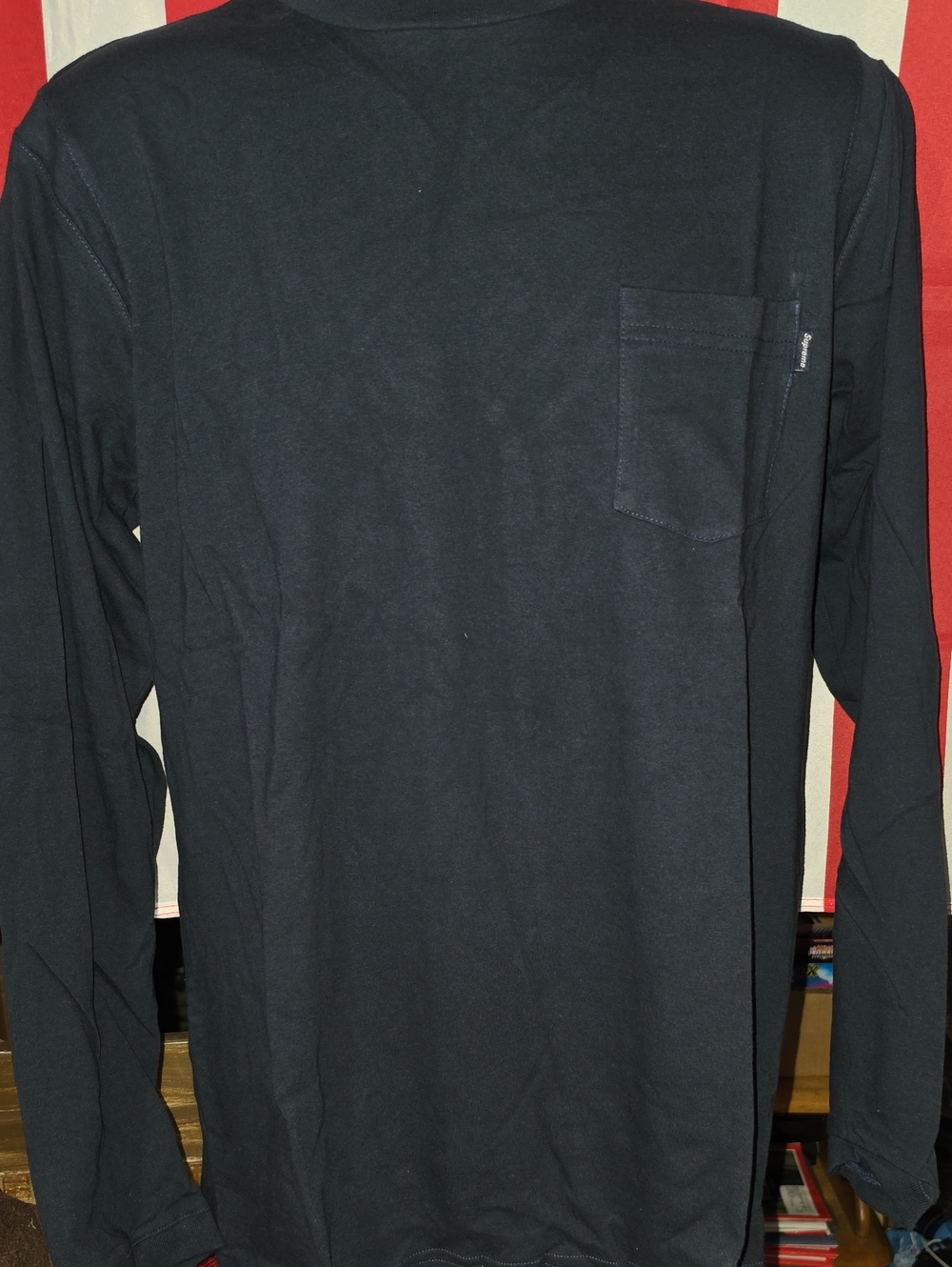 Supreme Black Long Sleeve Pocket Tee